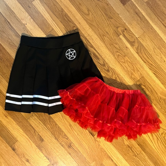 Dolls Kill Skirts Goth Cheerleader Skirt With Petticoat Poshmark
